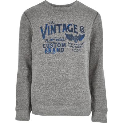Grey Jack & Jones Vintage print sweatshirt